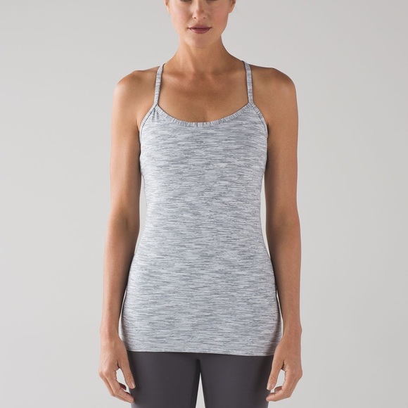 Lululemon power Y tank in size 6! Grey and white